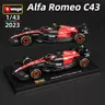 Bburago 1:43 2023 Alfa Romeo F1 Team palo C43 77 # Valtteri Bottas lega auto Die Cast modello di