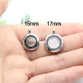 1PC 15mm 17mm Mini Memory Floating Locket Round medallion stainless steel Glass twist locket fit for