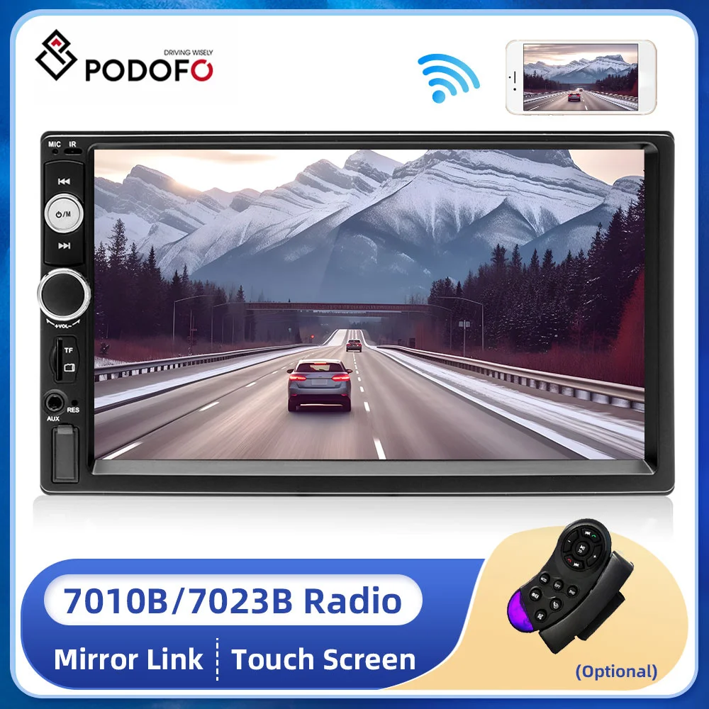 Podofo autoradio 2 din modelli di auto Touch Screen da 7 "pollici Bluetooth autoradio player 2DIN Car audio AUX FM supporto telecamera posteriore