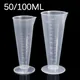 50/100ML Plastic Triangular Measuring Cup Transparent Graduated Measuring Cup Paint Mixing Cup