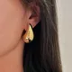 Edelstahl vergoldete Tear Drop Ohrringe Dupes für Frauen leichte glatte Metall Wasser tropfen