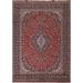Traditional Red Oriental Kashan Turkish Area Rug Machine Made Carpet - 9'6" x 12'2"