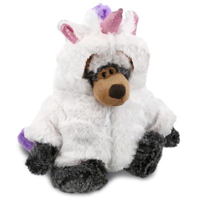 DolliBu Standing Black Bear Unicorn Plush Stuffed Animal Toy - 11 inches