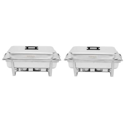 8Qt Double Grid Stainless Steel Rectangular Chafing Dish