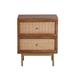 Curtis Solid Wood Two-Drawer Nightstand