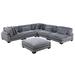 Braidy Corduroy 6-Piece Modular Sectional with Ottoman