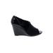 Calvin Klein Wedges: Black Print Shoes - Women's Size 6 1/2 - Open Toe