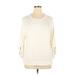 Simply Vera Vera Wang Pullover Sweater: Ivory Print Tops - Women's Size X-Large