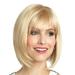 YOLAI Fashionable Short Bob Wig In Golden Color with Bangs for Women Stylish Blonde Wig Set