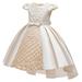 Odeerbi 2024 Toddler Girls Temperament Bowknot Cute Mermaid Beading Birthday Party Gown Dresses