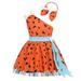 Tosmy Toddler Kids Caveman Girl Clothes Dog Bones Historical Cave Girl Dress Mesh Tulle Dress Princess Outfits Clothes