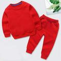 Lilgiuy Toddler Boy Girl Clothes Fall 12 Months-12T Casual Solid Color Round Neck Long Sleeve Pullover Tops & Pant Sets Kids Winter Outfits for Sports Red (3-4 Years)