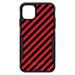 DistinctInk Case for iPhone 15 (6.1 Screen) - OtterBox Commuter Custom Black Case - Black Red Diagonal Stripes