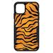 DistinctInk Case for iPhone 15 Pro MAX (6.7 Screen) - OtterBox Commuter Custom Black Case - Orange Black White Tiger Skin Print - Animal Print