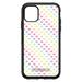 DistinctInk Case for iPhone 15 PLUS (6.7 Screen) - OtterBox Symmetry Custom Black Case - Rainbow Hearts Diagonal Pattern