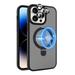 Dteck for iPhone 13 Case with Magnetic Invisible Stand & Metal Glass Camera Lens Protector Compatible with MagSafe Military Drop Protection Shockproof Translucent Matte Cover Ring Holder Black