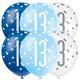 Unique Party Decorations Assorted Pearlized Polka Dots 13th Birthday Balloons - Sky Blue