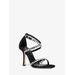 Michael Kors Celia Crystal Embellished Suede Sandal Black 5.5