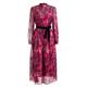 Women's Pink / Purple The Beatrice High Neck Blouson Sleeve Midi Dress With Velvet Belt Extra Large Hope and Ivy