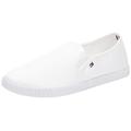 Tommy Hilfiger Damen Schuhe Canvas Slip-On Sneaker Slipper, Weiß (White), 37