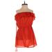 J.Crew Casual Dress - Mini Off The Shoulder Sleeveless: Red Print Dresses - Women's Size Small
