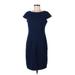 db established 1962 Casual Dress - Sheath: Blue Solid Dresses - Women's Size 8