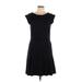 Banana Republic Casual Dress - A-Line Crew Neck Short sleeves: Black Print Dresses - Women's Size 12