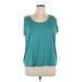 Karen Kane Sleeveless T-Shirt: Teal Tops - Women's Size 1X