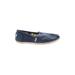 TOMS Flats: Blue Print Shoes - Women's Size 7 1/2 - Almond Toe