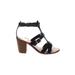 Dolce Vita Heels: Strappy Chunky Heel Casual Black Solid Shoes - Women's Size 6 - Open Toe