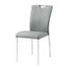 Brayden Studio® Chimdindu Full Back Parsons Chair Dining Chair Faux Leather/Wood/Upholstered/Metal in Brown/Gray | 37 H x 17 W x 22 D in | Wayfair