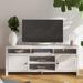 Bridgevine Home Modern 75 inch TV Stand Conosle for TVs 85 inches, No Assembly Required, White Finish - 75 Inch