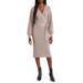 Long Sleeve Faux Wrap Sweater Dress - Natural - Charles Henry Dresses