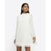 Pleated Lace Trim Shift Mini Dress - White - River Island Dresses