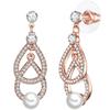 Lulu & Jane - Perlen-Ohrstecker Metall-Legierung Glas Muschelkernperle in Roségold Ohrringe 1 ct Damen (26.99 € / 1 ct)