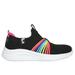 Skechers Girl's Ultra Flex 3.0 - Rainbow Speed Sneaker | Size 2.0 | Black | Textile/Synthetic | Machine Washable