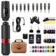 Tattoo Pen Kit Complete Tattoo Pen Kit Wireless Tattoo Pen Machine Rechargeable Tattoo Pens Gun Cartridges Lining Shading Kit Complete Tattoo Pen Kit Lining Shading Coloring,Red