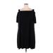 Avenue Casual Dress - Shift Square Short sleeves: Black Dresses - Women's Size 26 Plus