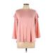 Bobeau Long Sleeve T-Shirt: Pink Tops - Women's Size Large