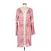 Lola P. Casual Dress V Neck Long sleeves: Pink Dresses - Women's Size Medium