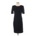 Club Monaco Casual Dress - Sheath Crew Neck Short sleeves: Black Print Dresses - Women's Size 4