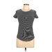 Lululemon Athletica Active T-Shirt: Gray Print Activewear - Women's Size 8