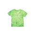 Short Sleeve T-Shirt: Green Tie-dye Tops - Kids Girl's Size Small