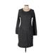 Collective Concepts Casual Dress - Sheath Scoop Neck Long sleeves: Gray Dresses - Women's Size Large