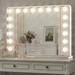 House of Hampton® Jahziyah LED Lighted Hollywood Makeup Mirror Vanity Mirror w/ Dimmable & Memory Function Metal in Gray | Wayfair