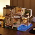 Maquettes de construction faites à la main petites villas en bois capacité tridimensionnelle