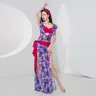 Vestito orientale Costume di danza del ventre Set per le donne danza del ventre stampa Shaabi abiti