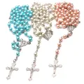 Cross-Necklace Catholic Chain Rosary Necklace Medal-and Crucifix Pendant Chain Jewelry Holy Land