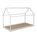 Lit cabane sommier 90x190 blanc