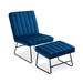 Modern Single Person Casual Lounge Chair, Made of Velvet Material with Adjustable Backrest and Equipped with A Footstool